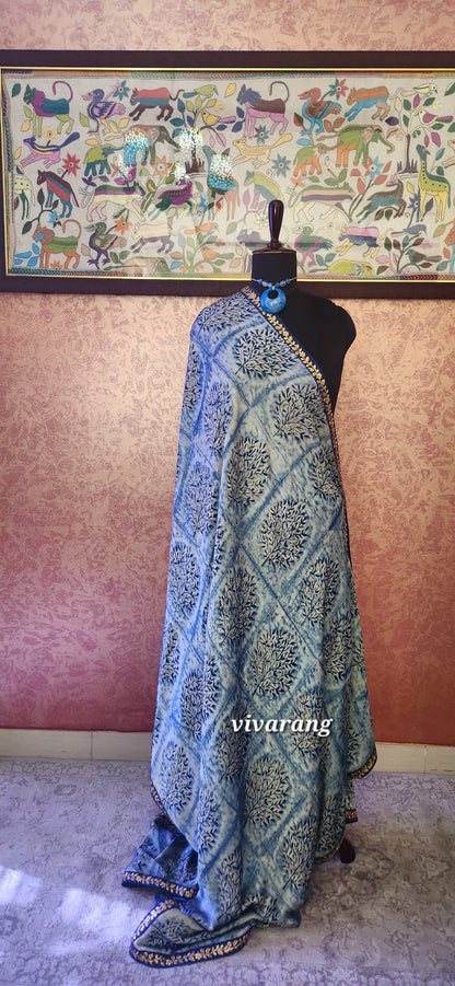 AJRAKH SILK DUPATTA
