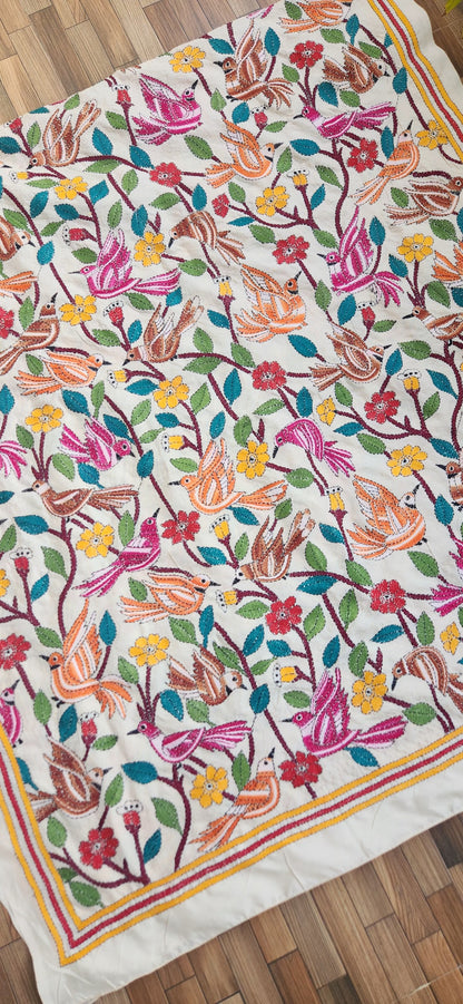 PERCHED PERFECT KANTHA DUPATTA