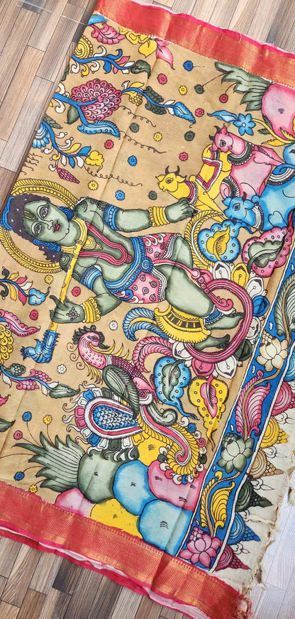 KALAMKARI SILK SAREE - KANHA