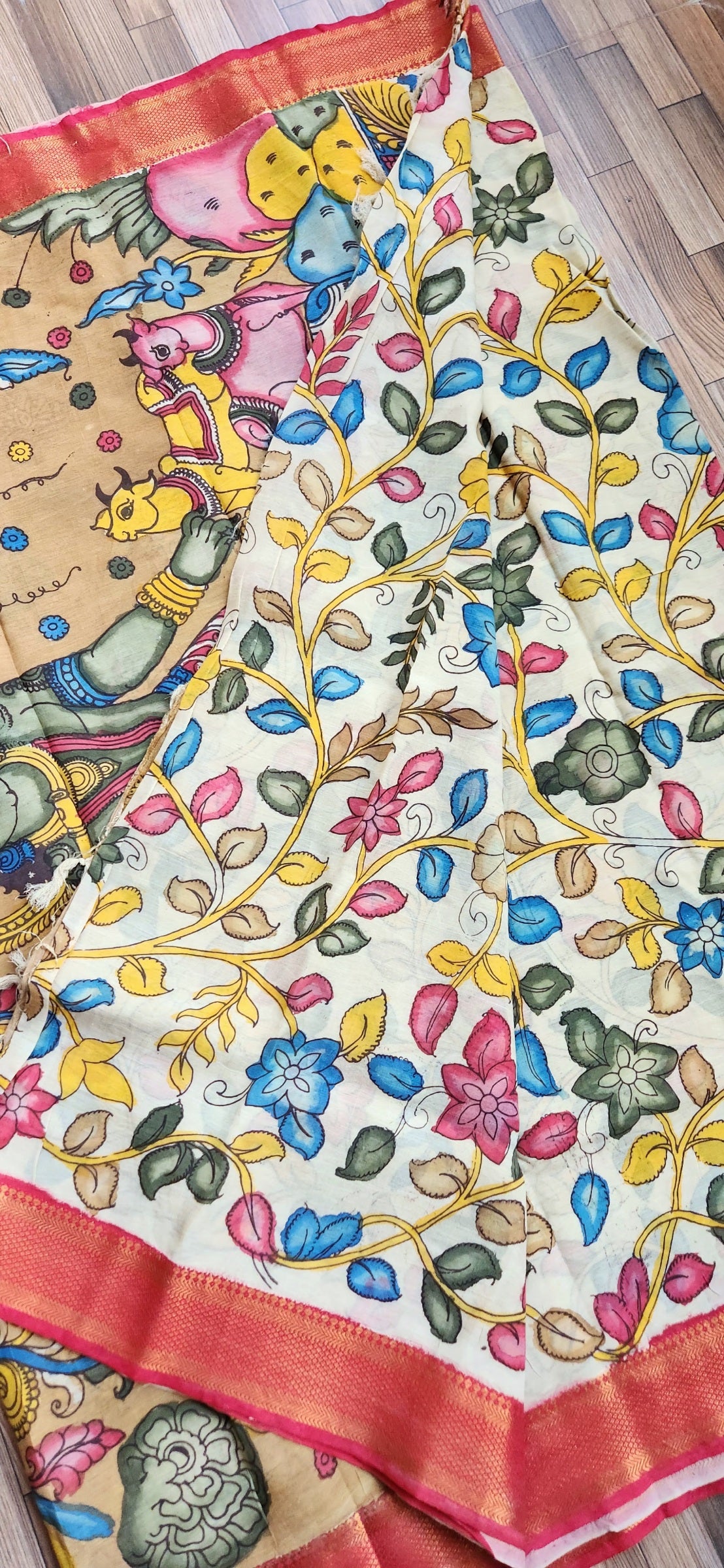 KALAMKARI SILK SAREE - KANHA