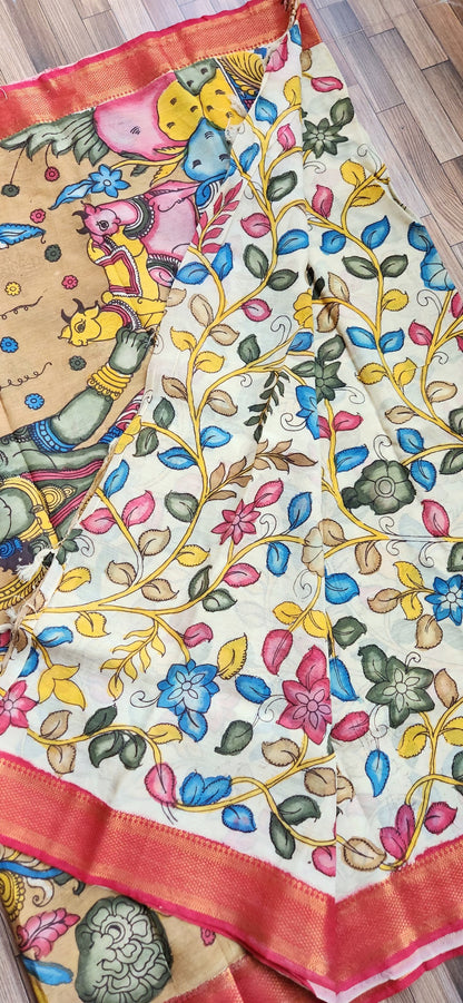 KALAMKARI SILK SAREE - KANHA