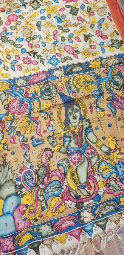 KALAMKARI SILK SAREE - KANHA