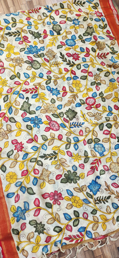 KALAMKARI SILK SAREE - KANHA
