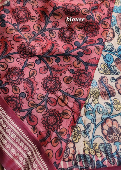 VIDARBHA TUSSAR KALAMKARI SAREE