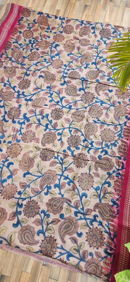 VIDARBHA TUSSAR KALAMKARI SAREE