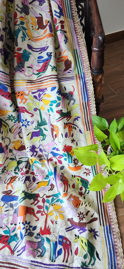 JUNGLE BOOK KANTHA SAREE