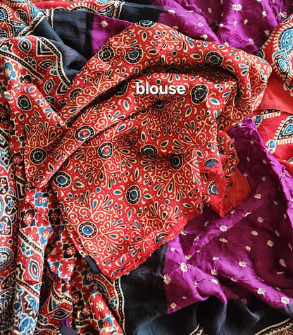 AJRAKH BANDHANI SILK SAREE