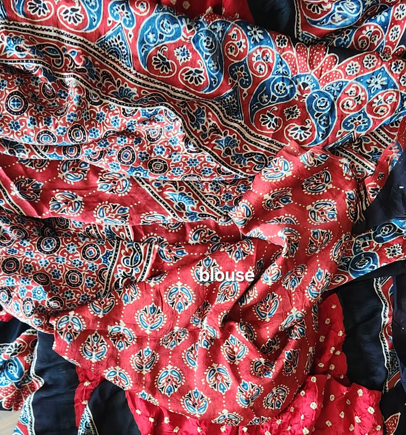 AJRAKH BANDHANI SILK SAREE