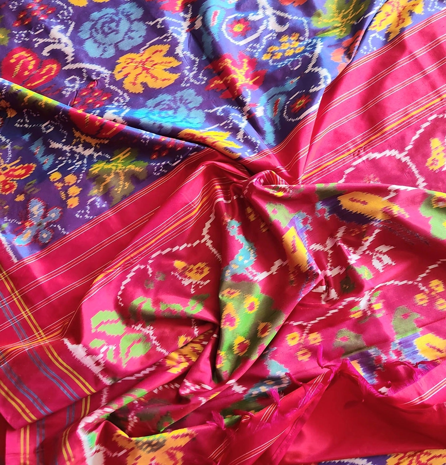 Ikat and Kantha saree