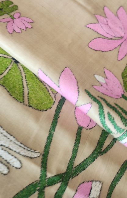 DESIGNER KANTHA SAREE  -Swan Pond