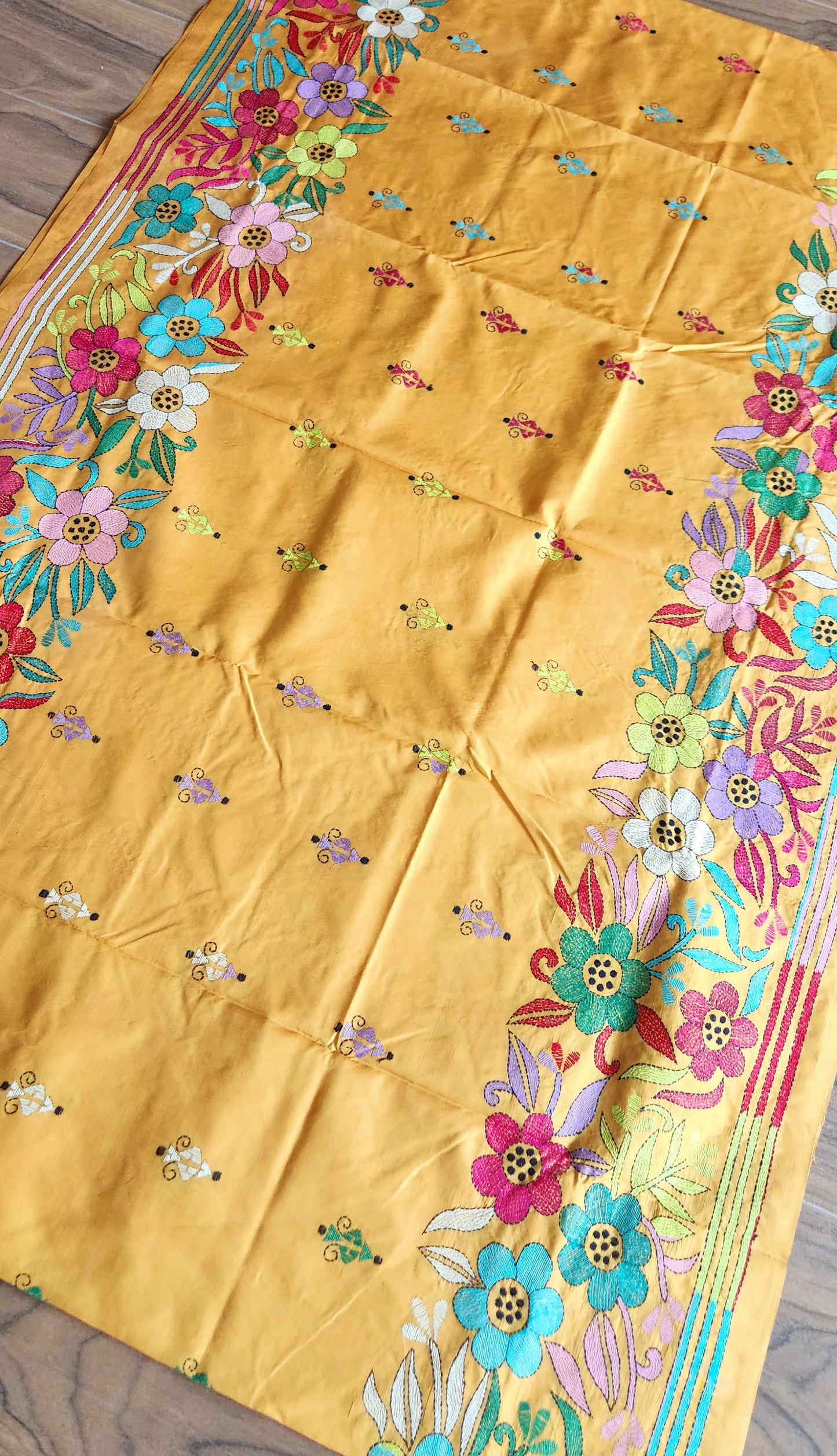 PERIWINKLE KANTHA SAREE