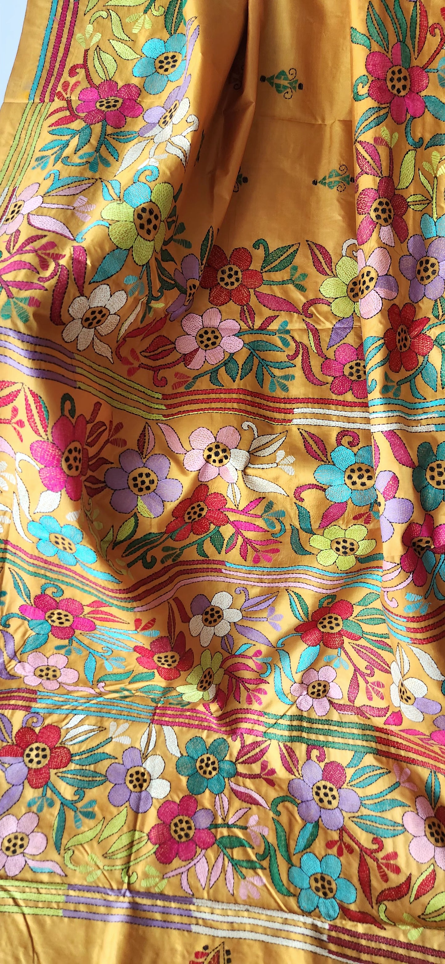 PERIWINKLE KANTHA SAREE