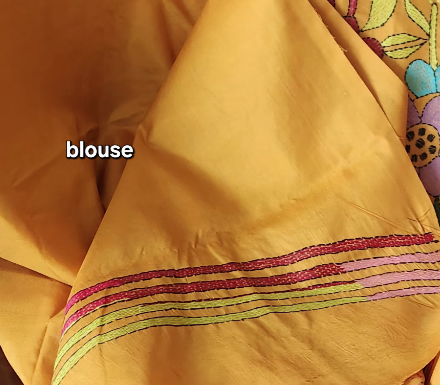 PERIWINKLE KANTHA SAREE
