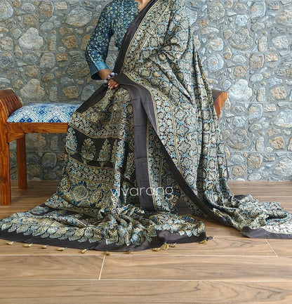 Ajrakh saree silksaree office sarees