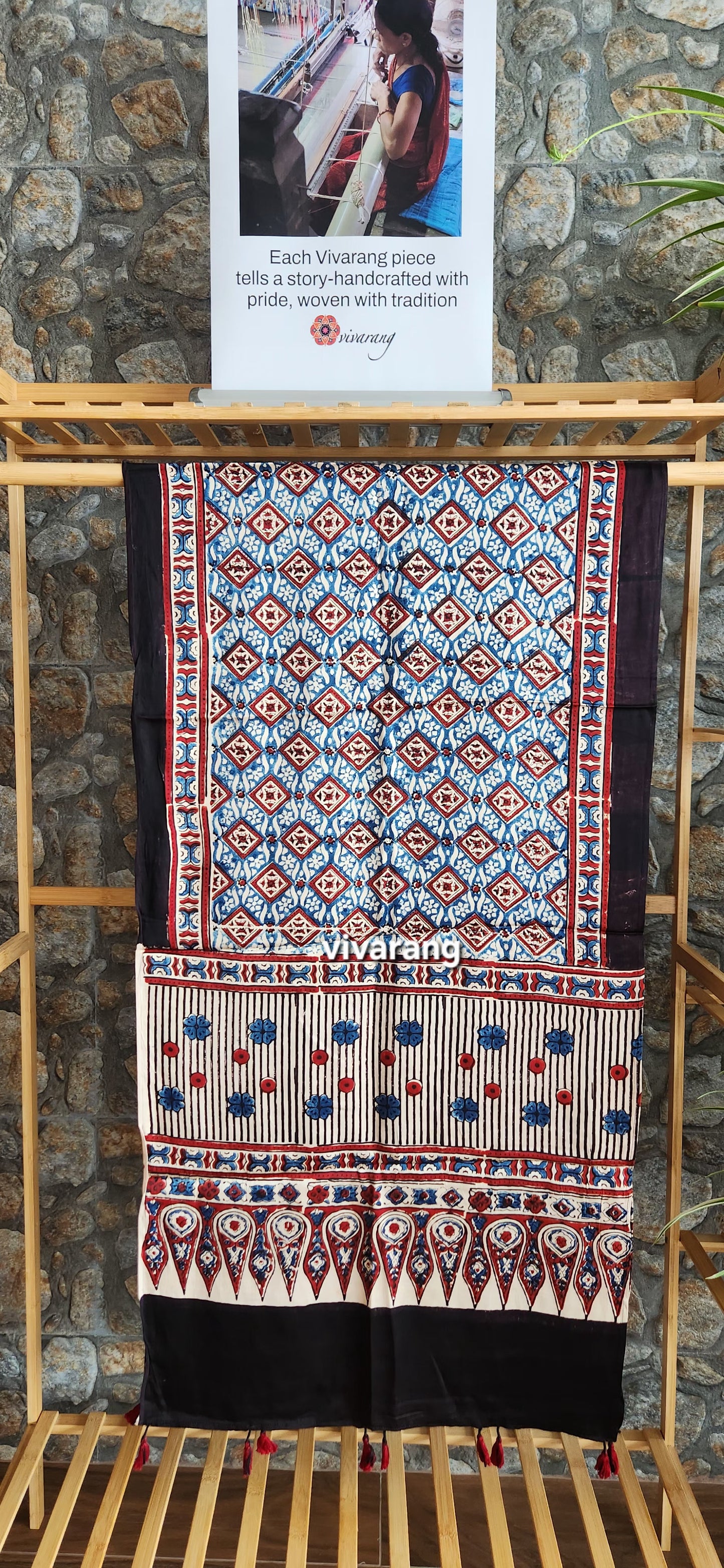 Ajrakh stole silk stole scarves coprorate gifts Indian gifts handmade gift red stole