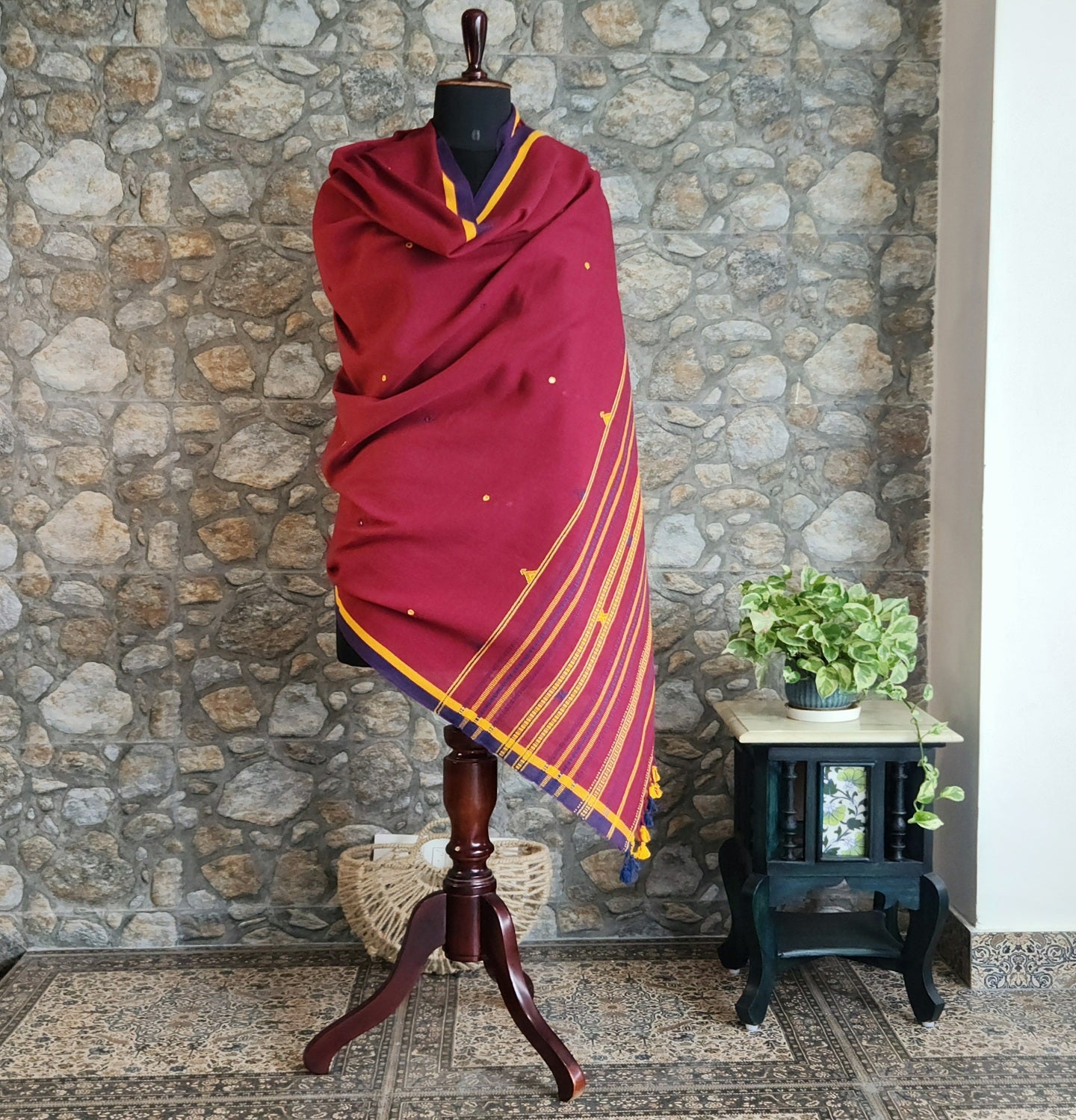 BHujodi dupatta red dupatta handloom dupatta Indian gifts cotton dupatta handmade dupatta iTokri Gaatha