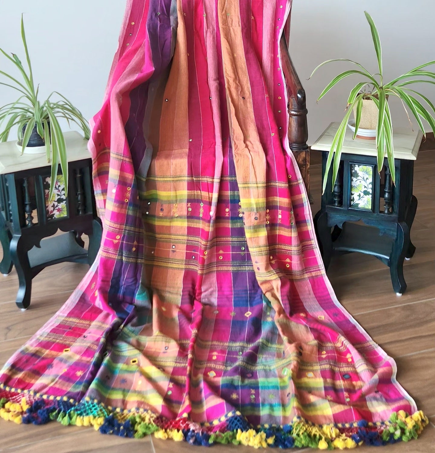 Bhujodi saree Rainbow saree coton saree handmade saree colorful saree handloom saree
