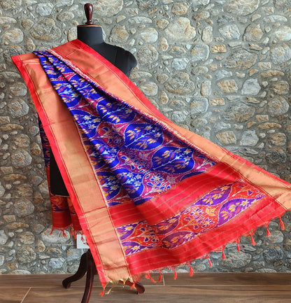 BLue dupatta Red dupatta silk dupatta patola dupatta wedding dupatta Indian gifts