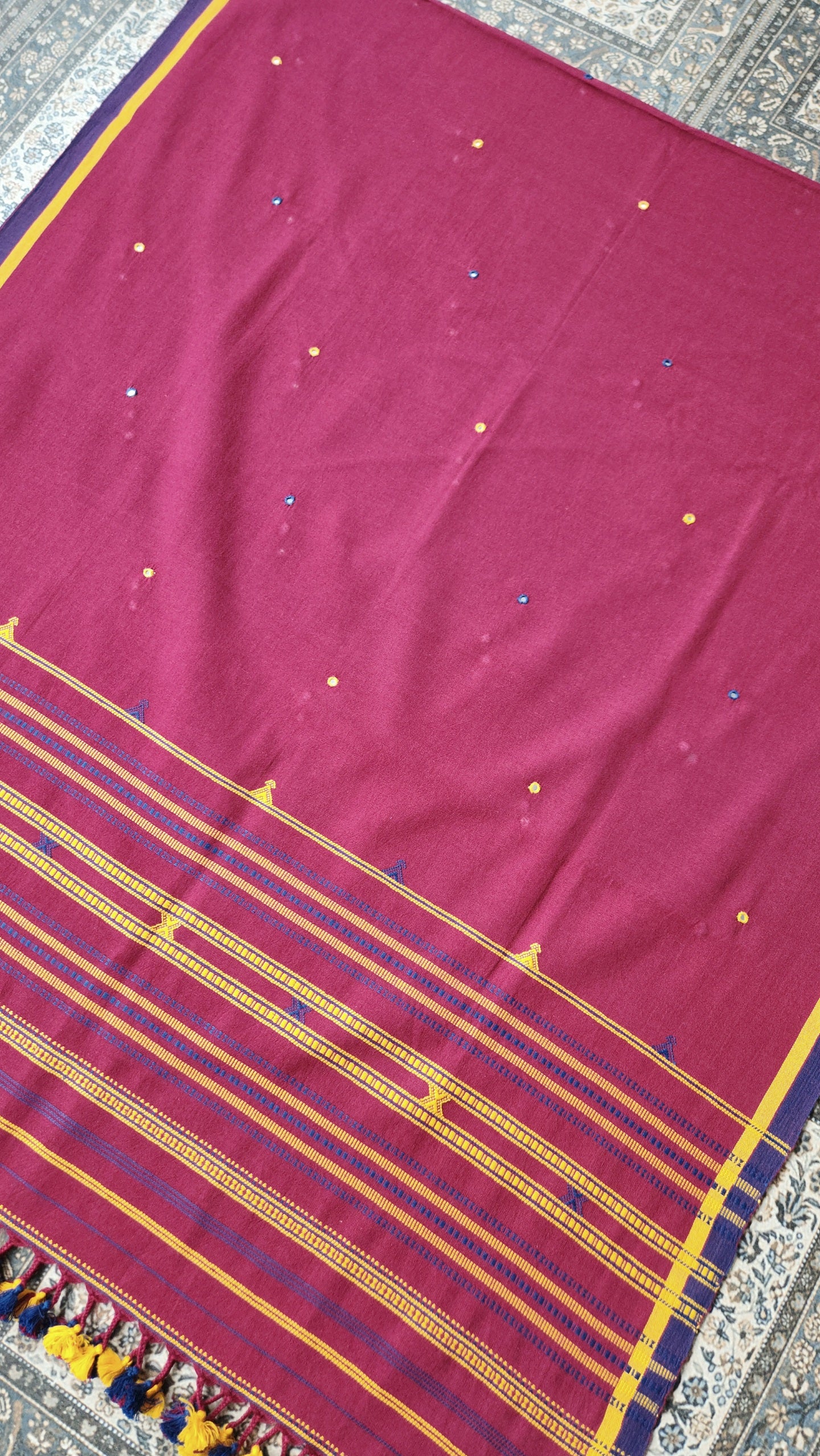 BHujodi dupatta red dupatta handloom dupatta Indian gifts cotton dupatta handmade dupatta iTokri Gaatha