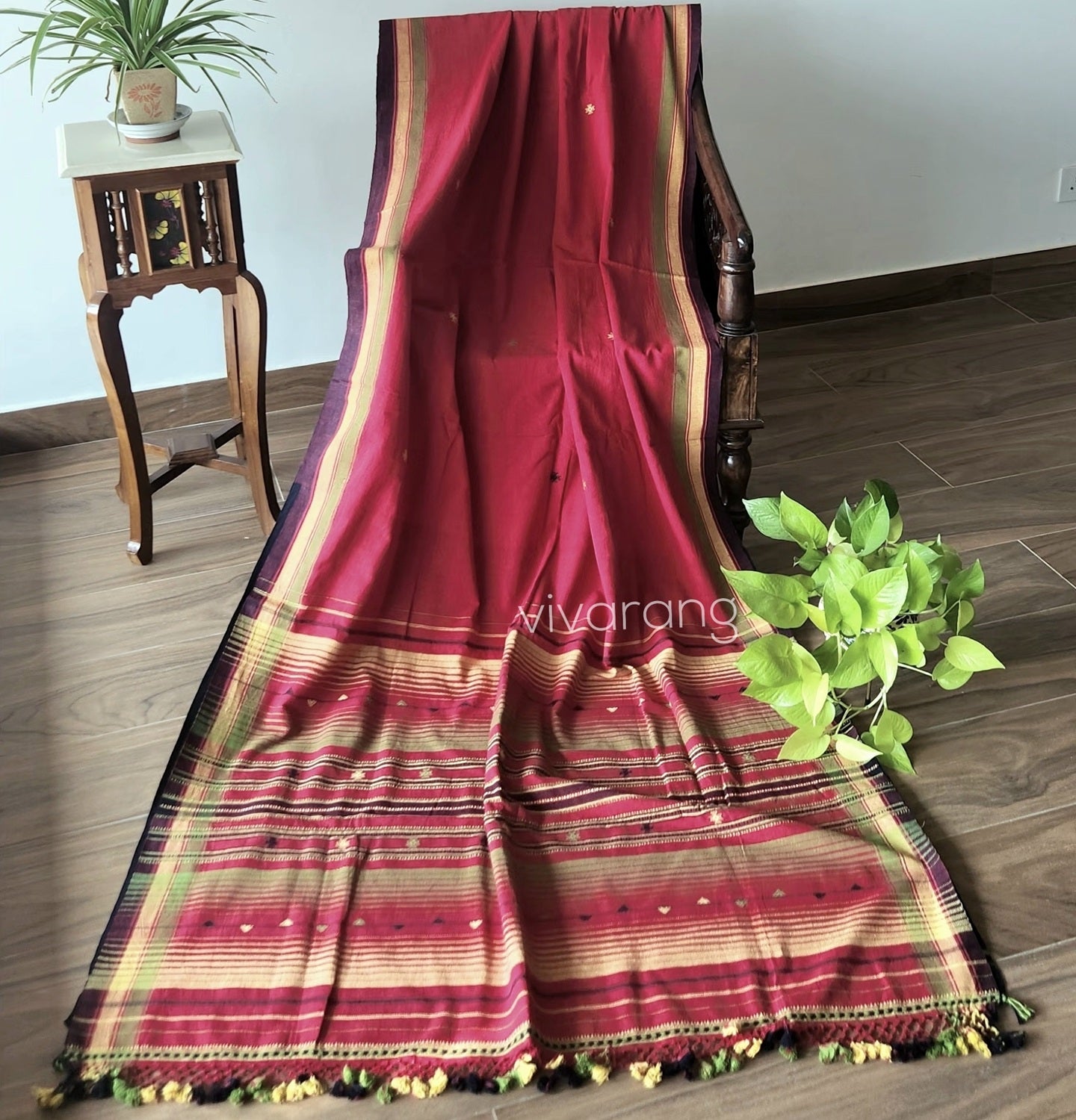 Bhujodi saree cotton saree handloom saree officewear saree Red saree