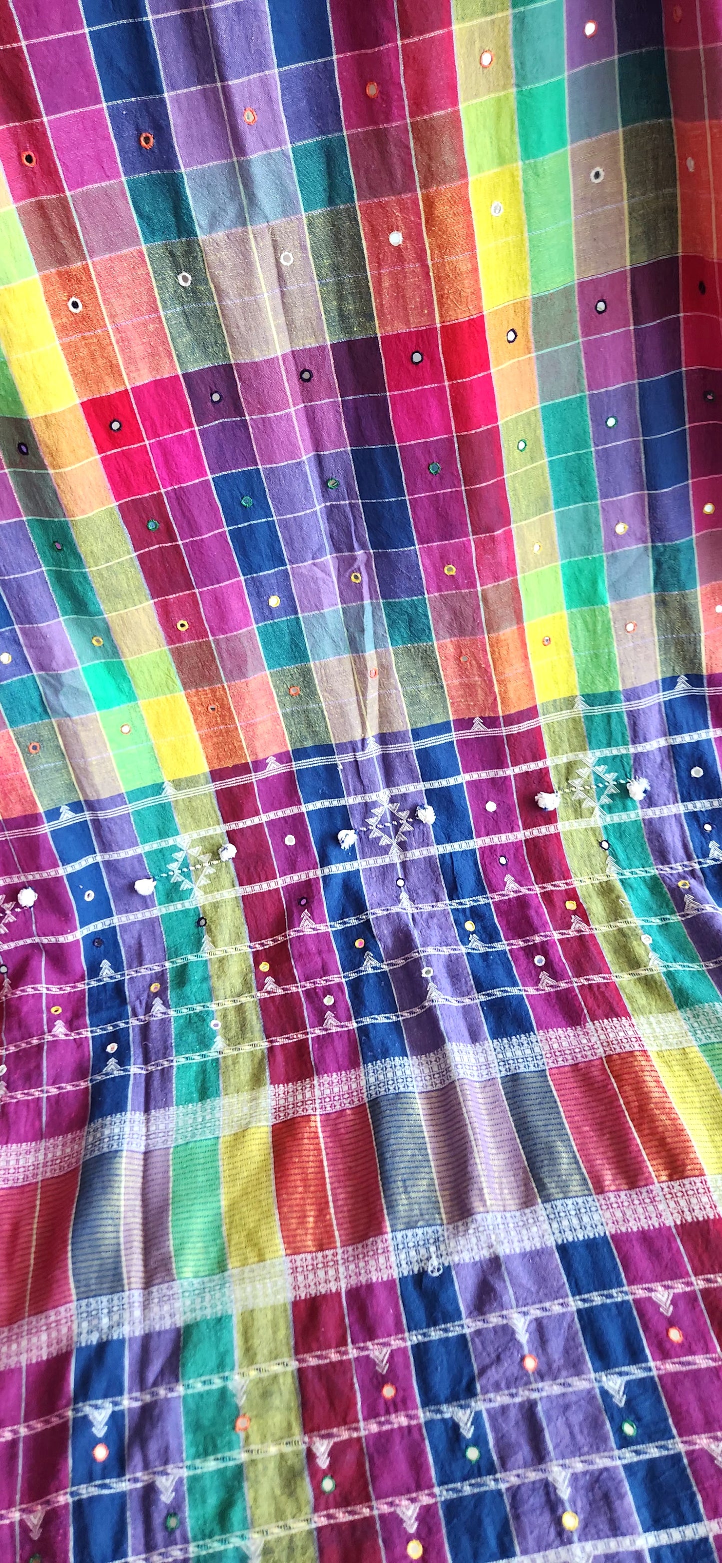 Bhujodi saree cotton saree colorful saree rainbow colors rainbow bhujodi Indian gifts saree for gifting