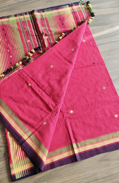 Bhujodi saree cotton saree handloom saree officewear saree Redsaree