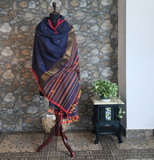 bhujodi dupatta blue dupatta handloom dupatta Indian dupattas Indian gifts handmade dupatta cotton dupatta