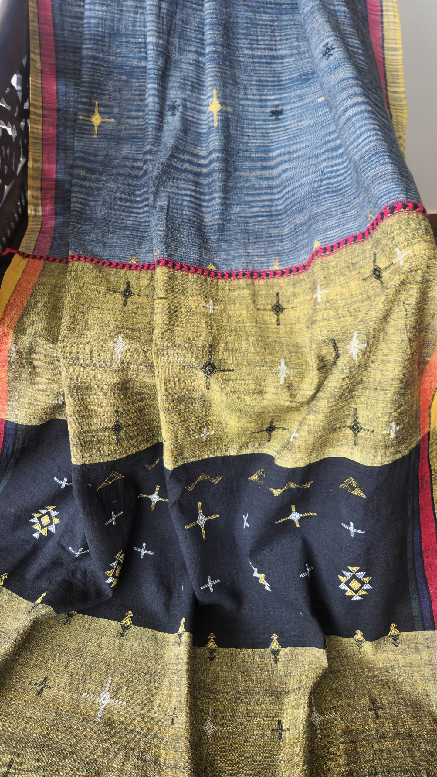 BHujodi saree kala cotton saree handloom saree Indian gifts handmade saree okhai