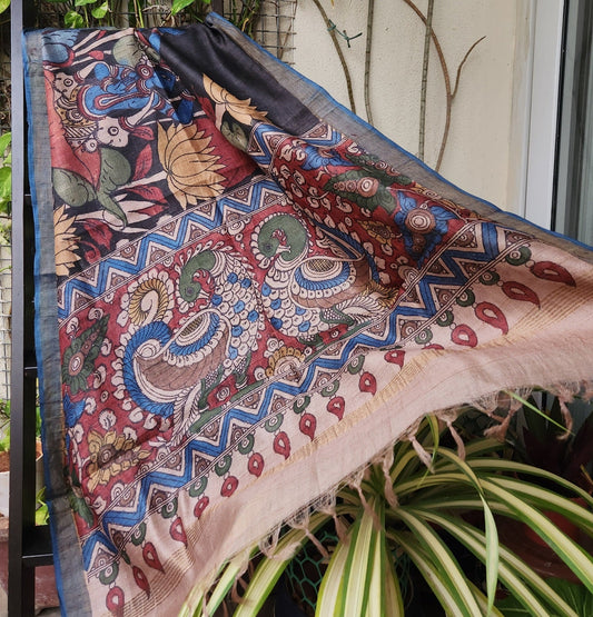 pen kalamkari silk dupatta kalamkari 