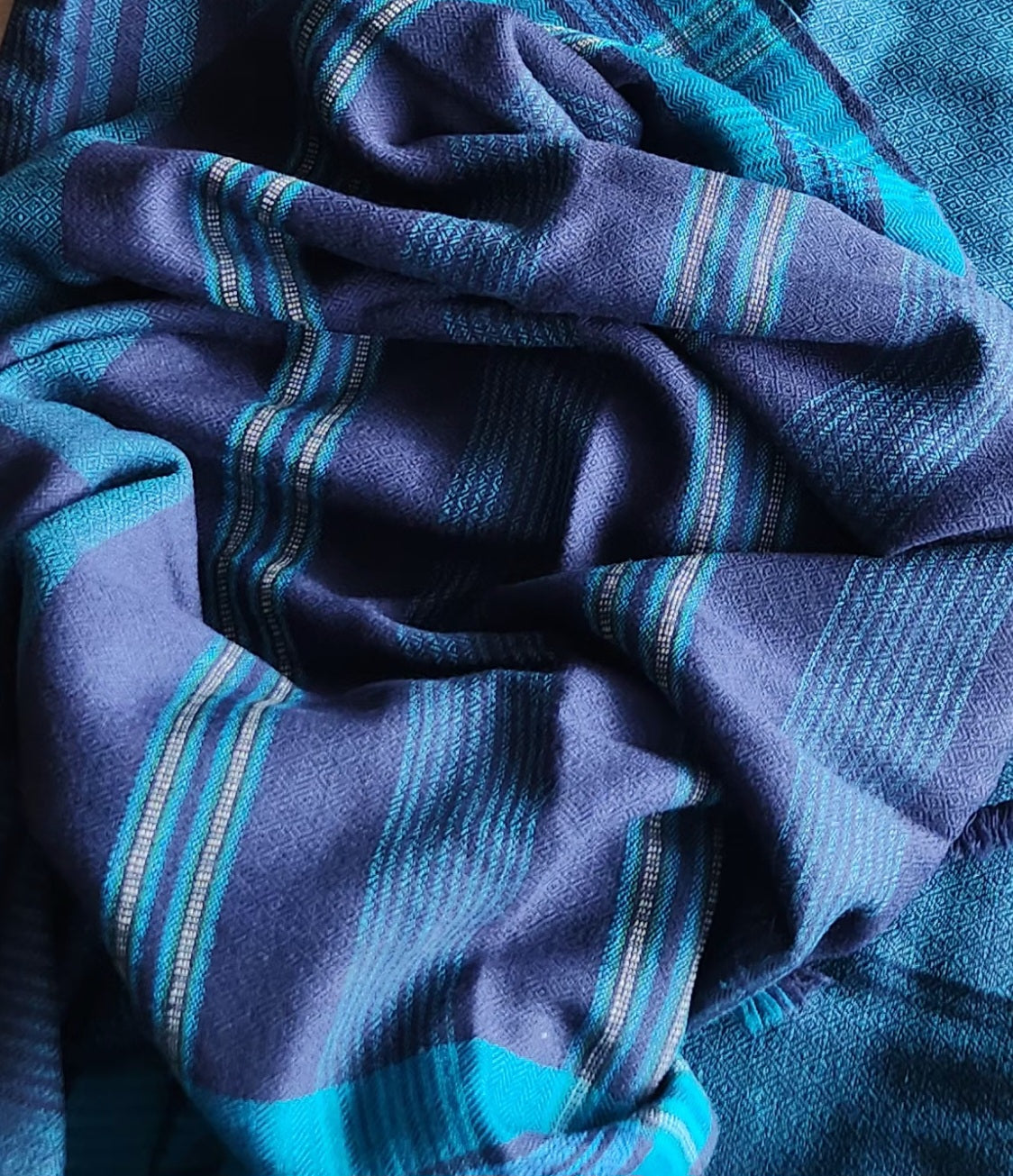 Blue saree merino wool saree saree for winters