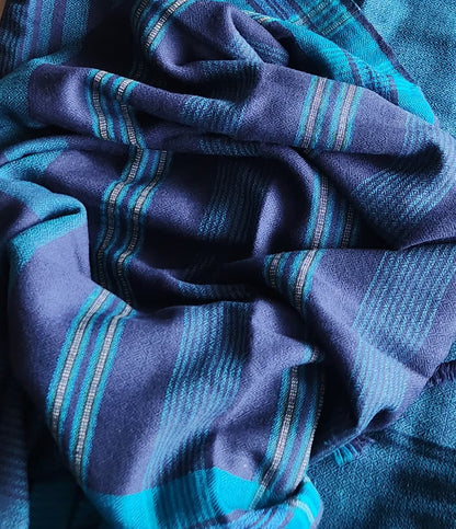 Blue saree merino wool saree saree for winters