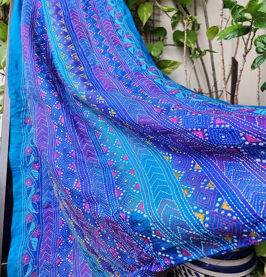 blue pink kantha dupatta dupattas wedding shopping