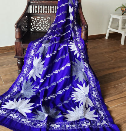 BLUE LOTUS WOOLEN SHAWL