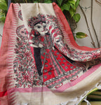 durga ji pujo shopping madhubani dupatta Red dupatta durga dupatta handmade gifts