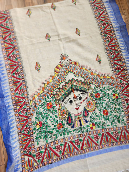 durga ji pujo shopping madhubani dupatta Red dupatta durga dupatta handmade gifts