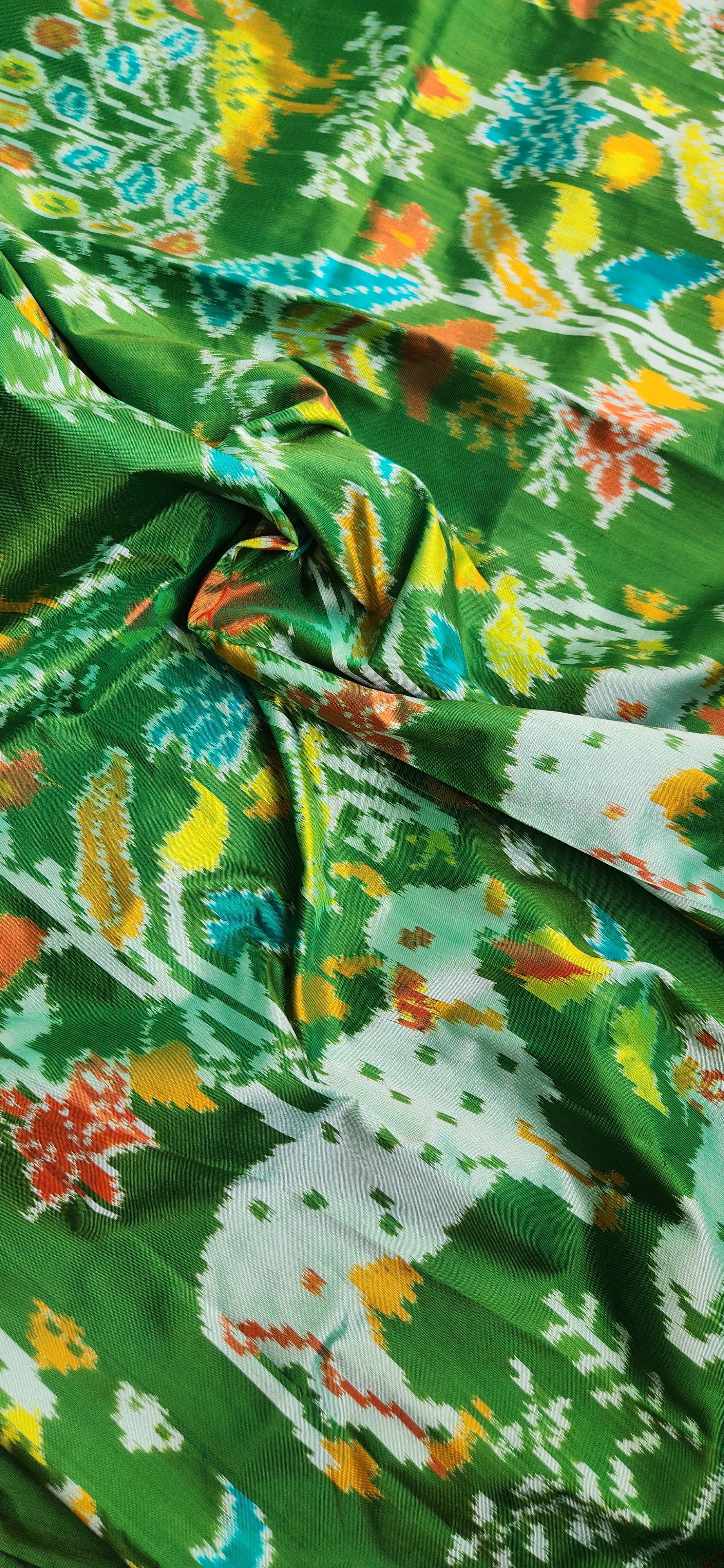 Green saree wedding saree patola saree mehndi look