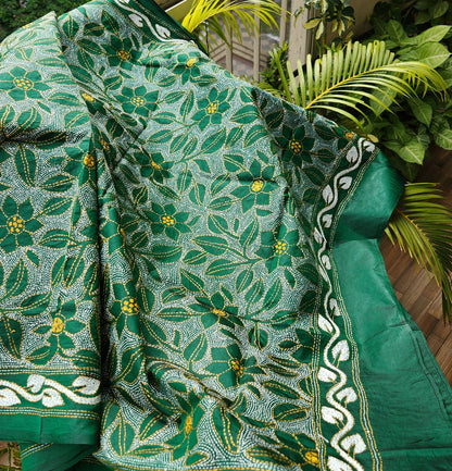 GREEN KANTHA DUPATTA