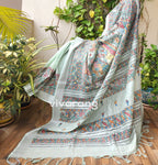 haldishopping wedding Green saree madhubani saree linen Indian sarees gifts officewear saree