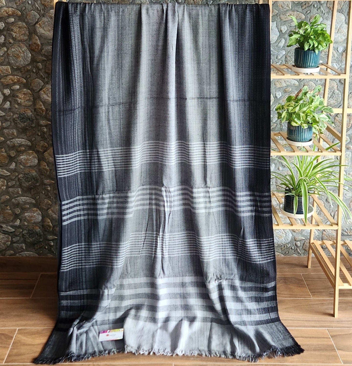 Grey saree merino wool saree saree for winters