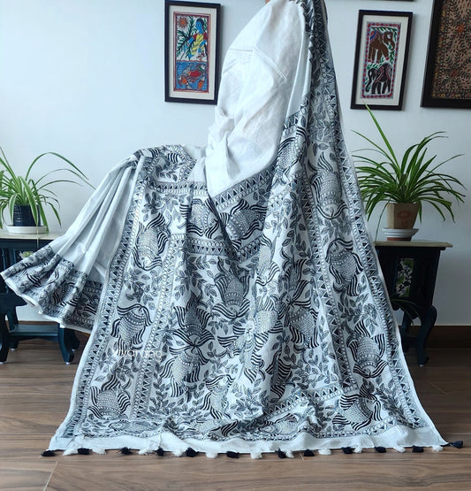 MADHUBANI LINEN SAREE