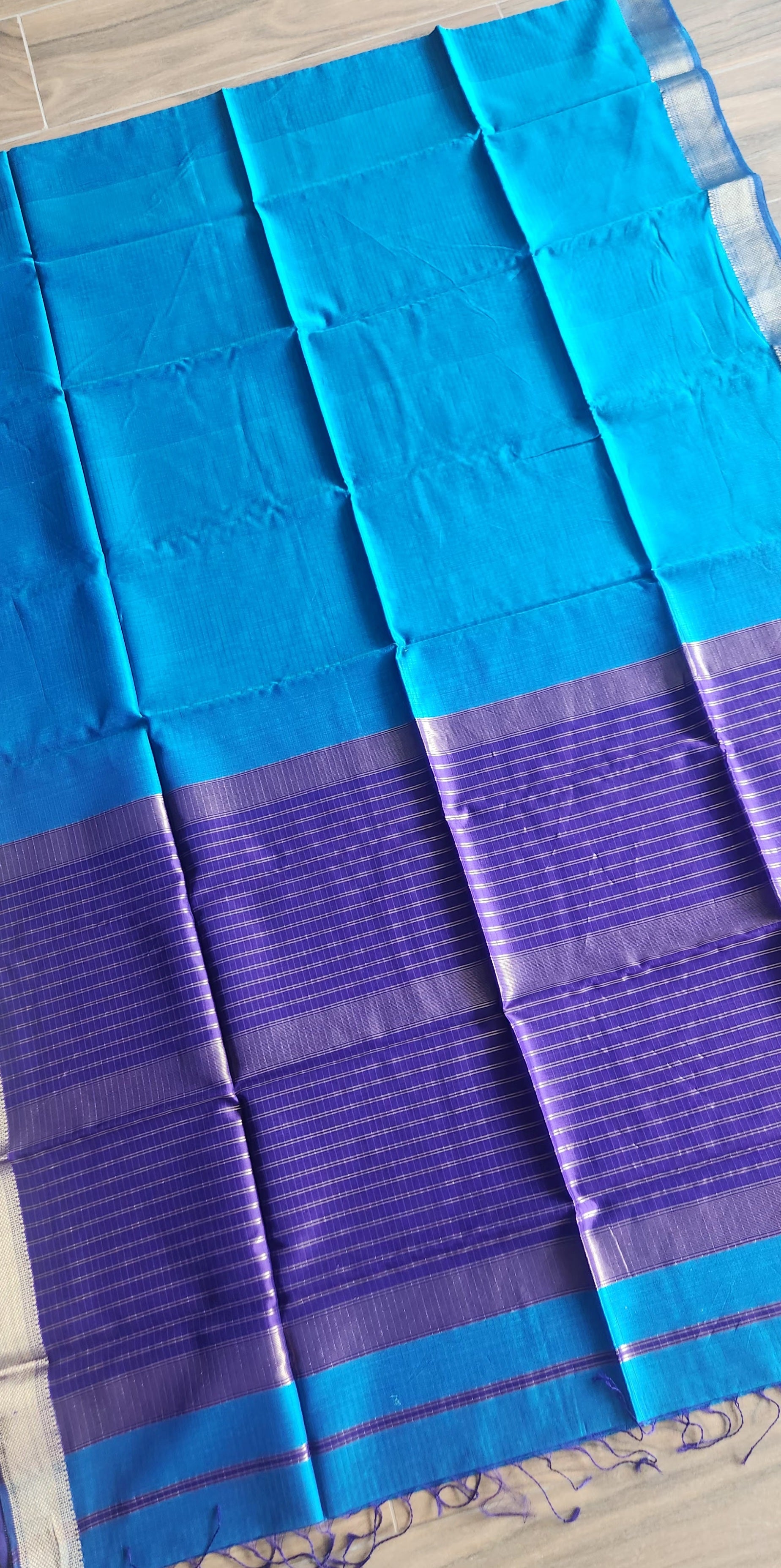 Maheshwari saree blue saree Peacock color saree saree for office saree as wedding returngift