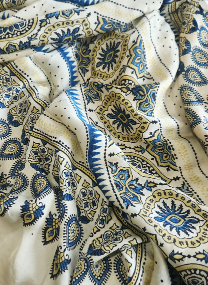Anniversary gift Birthday gift saree 50th birthday Ajrakh saree