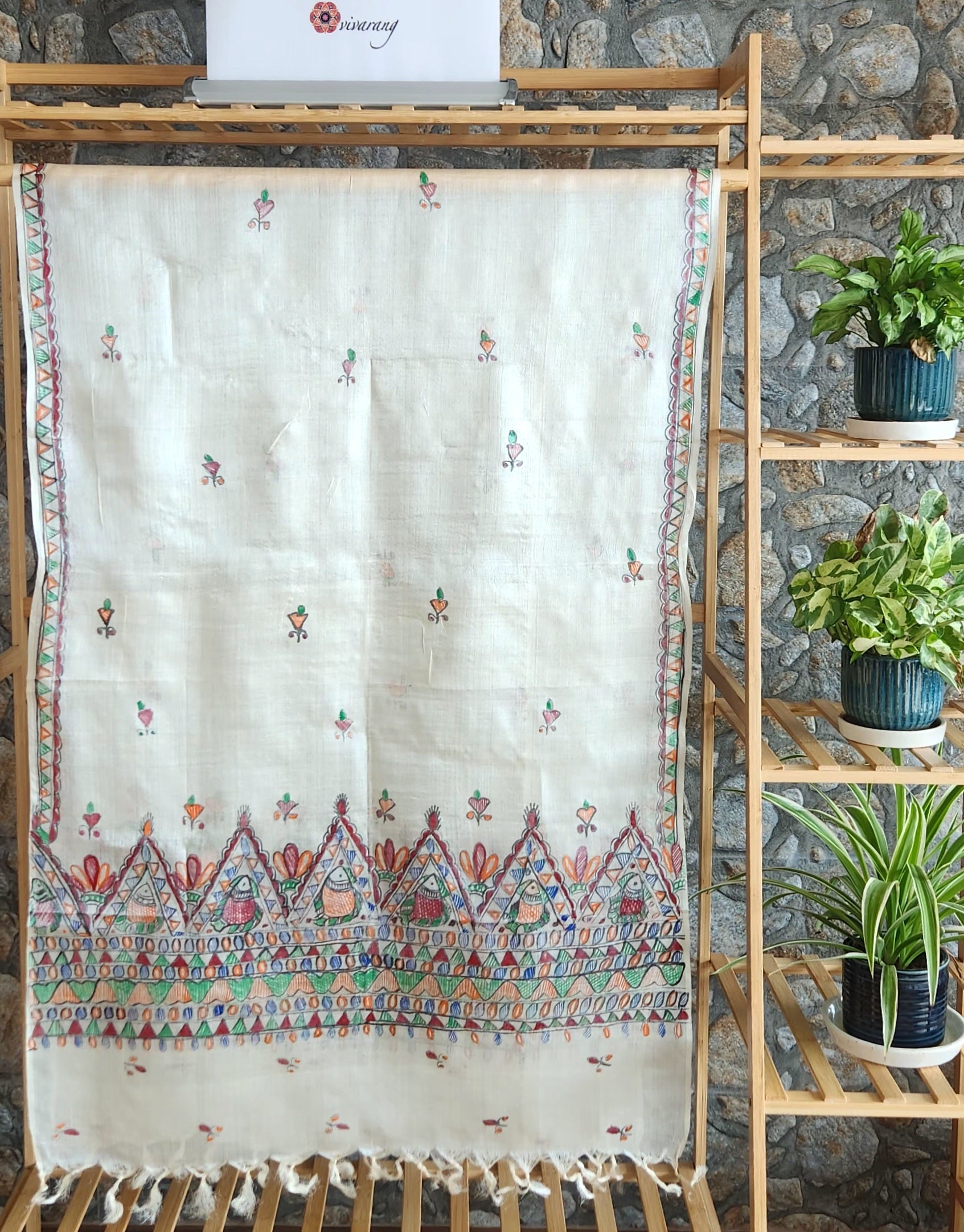 Madhubani stole Indian gifts handmade gifts Corporate gifts wedding return gifts