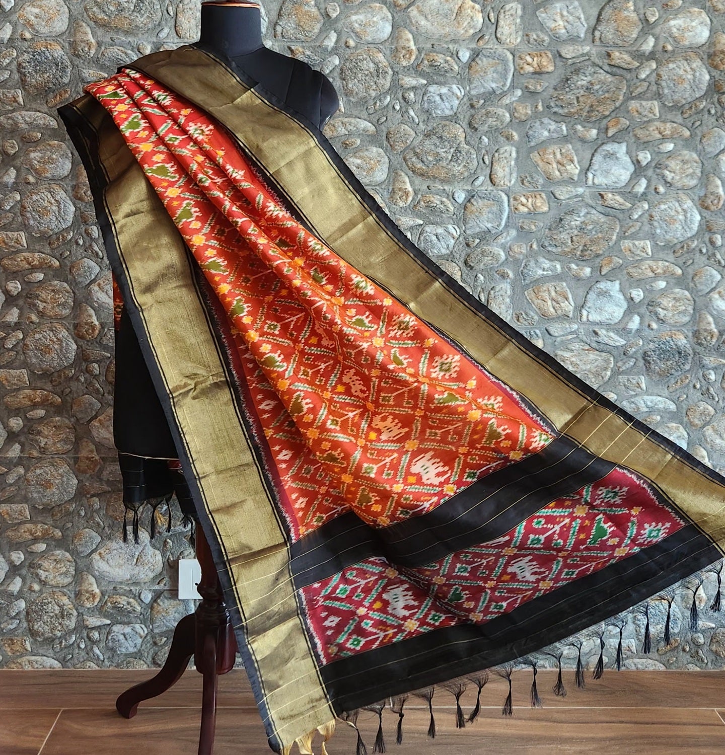 Ikat dupatta Red dupatta Black dupatta patola dupatta silk dupatta wedding dupatta