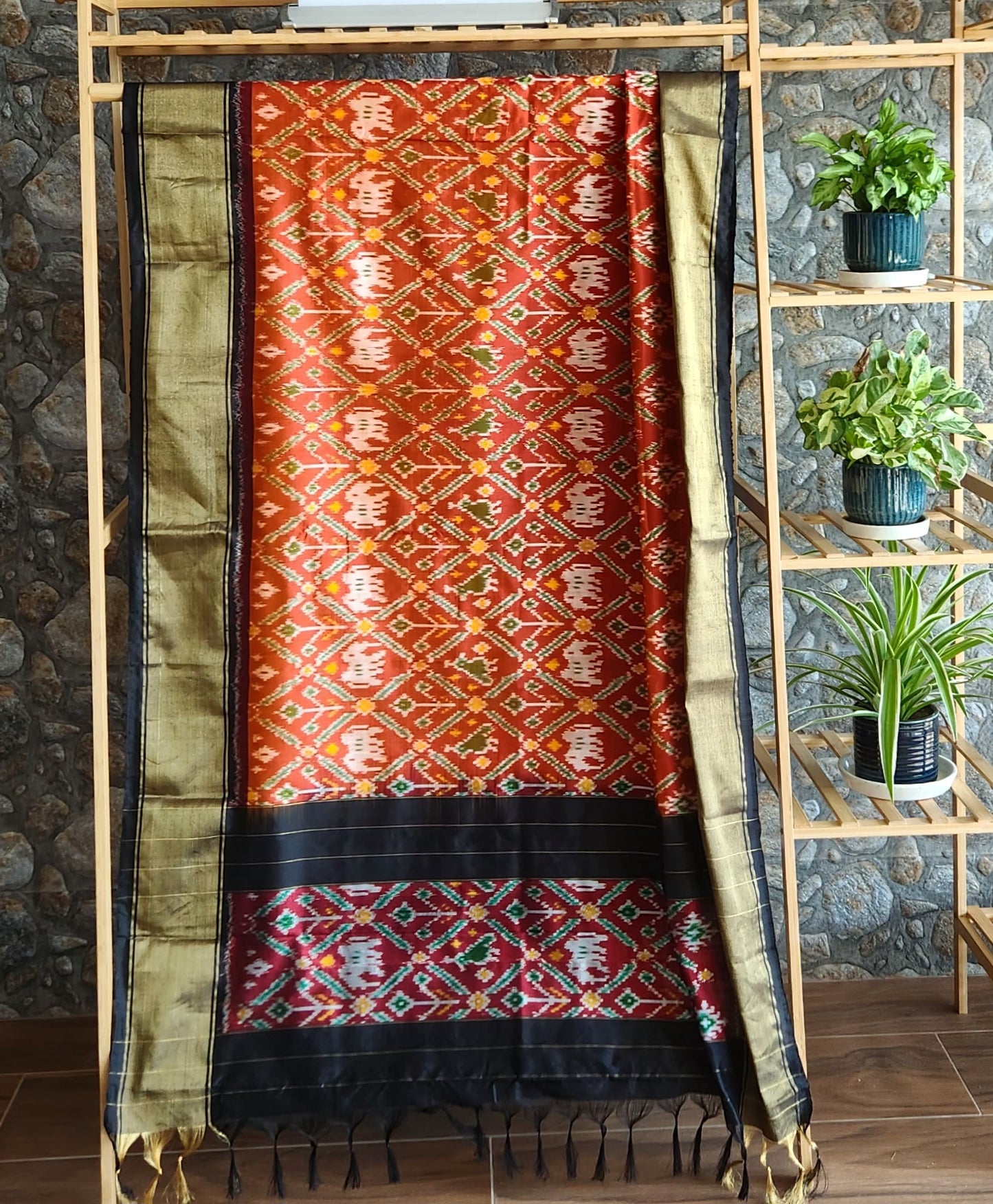 Ikat dupatta Red dupatta Black dupatta patola dupatta silk dupatta wedding dupatta