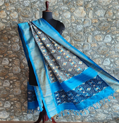 Ikat dupatta blue dupatta patola dupatta silk dupatta wedding dupatta