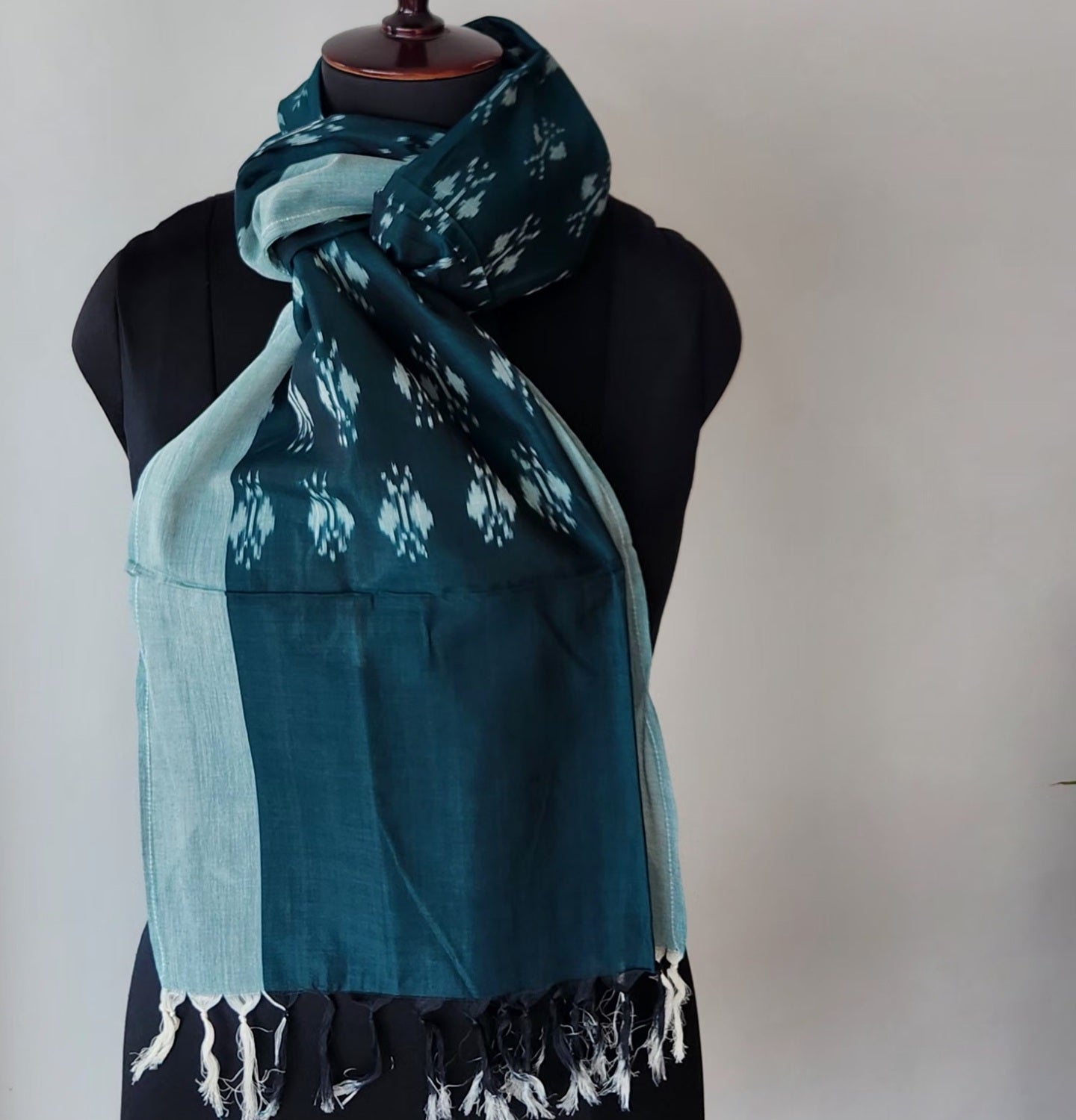 Ikat stole cotton stole handloom Indian gifts Green stole officewear