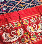 IKAT SILK SAREE wedding shopping Red saree auspicious look Jungle book saree blue saree birds peacock