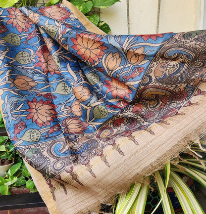 KALAMKARI SILK DUPATTA - Matsaya