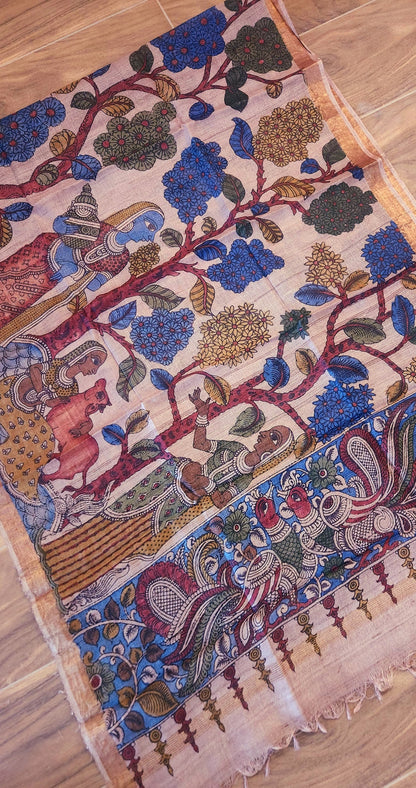 Kalamkari dupatta silk dupatta pen kalamkari festivals hopping dupattas for Ganesh Chaturthi